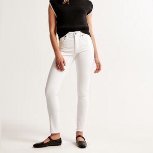 Abercrombie and Fitch the Super Skinny High Rise White jeans